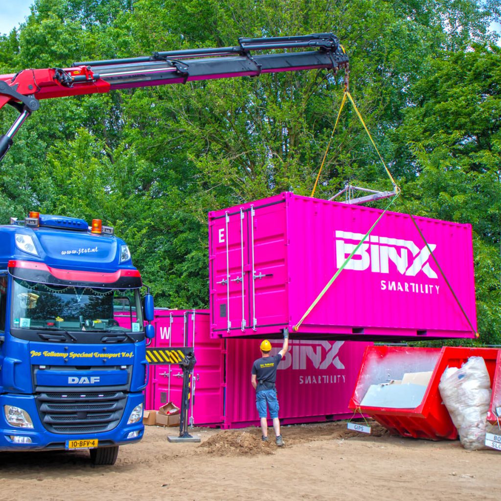 BINX Kantoor Container Bouwplaats Roze